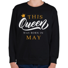 PRINTFASHION THIS QUEEN WAS BORN IN MAY - Gyerek pulóver - Fekete gyerek pulóver, kardigán