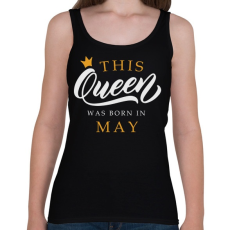 PRINTFASHION THIS QUEEN WAS BORN IN MAY - Női atléta - Fekete