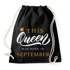 PRINTFASHION THIS QUEEN WAS BORN IN SEPTEMBER - Sportzsák, Tornazsák - Fekete tornazsák