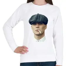PRINTFASHION Thomas Shelby - Női pulóver - Fehér női pulóver, kardigán