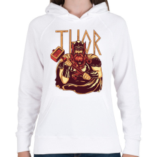 PRINTFASHION Thor - Női kapucnis pulóver - Fehér