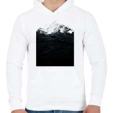 PRINTFASHION Those waves were like mountains - Férfi kapucnis pulóver - Fehér férfi pulóver, kardigán