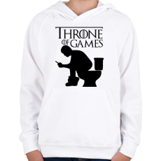 PRINTFASHION Throne of games - Gyerek kapucnis pulóver - Fehér