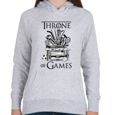 PRINTFASHION Throne of Games - Női kapucnis pulóver - Sport szürke női pulóver, kardigán