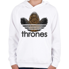 PRINTFASHION Thrones - Gyerek kapucnis pulóver - Fehér