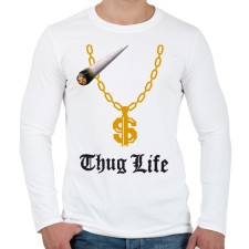 PRINTFASHION Thug Life 2 - Férfi hosszú ujjú póló - Fehér férfi póló
