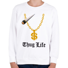 PRINTFASHION Thug Life 2 - Gyerek pulóver - Fehér