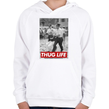 PRINTFASHION Thug life - Gyerek kapucnis pulóver - Fehér gyerek pulóver, kardigán