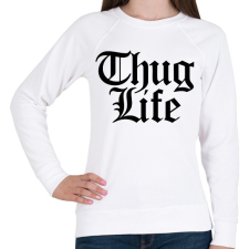 PRINTFASHION Thug Life - Női pulóver - Fehér női pulóver, kardigán