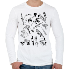 PRINTFASHION Thug Life Props - Férfi hosszú ujjú póló - Fehér