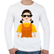 PRINTFASHION Thug Life Squid Game Doll - Férfi hosszú ujjú póló - Fehér férfi póló