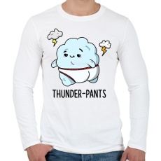 PRINTFASHION Thunder-pants - Férfi hosszú ujjú póló - Fehér