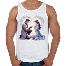 PRINTFASHION Tiéd a szívem! - Férfi atléta - Fehér atléta, trikó