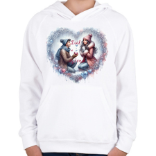 PRINTFASHION Tiéd a szívem... - Gyerek kapucnis pulóver - Fehér gyerek pulóver, kardigán