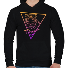 PRINTFASHION Tiger - Férfi kapucnis pulóver - Fekete