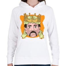 PRINTFASHION Tiger King - Női kapucnis pulóver - Fehér