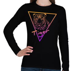 PRINTFASHION Tiger - Női hosszú ujjú póló - Fekete