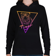 PRINTFASHION Tiger - Női kapucnis pulóver - Fekete