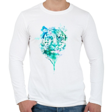 PRINTFASHION Tiger tree - Férfi hosszú ujjú póló - Fehér férfi póló