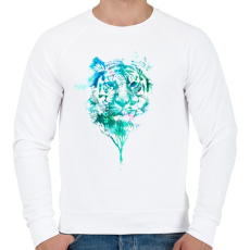 PRINTFASHION Tiger tree - Férfi pulóver - Fehér