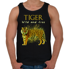 PRINTFASHION tiger wild and free - Férfi atléta - Fekete