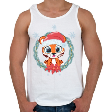 PRINTFASHION Tigris baba karácsonya - Férfi atléta - Fehér
