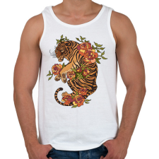 PRINTFASHION tigris - Férfi atléta - Fehér atléta, trikó