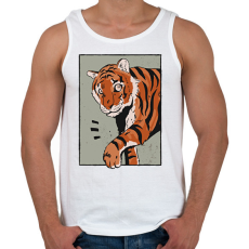 PRINTFASHION Tigris - Férfi atléta - Fehér