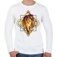 PRINTFASHION Tigris - Férfi hosszú ujjú póló - Fehér