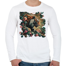 PRINTFASHION Tigris - Férfi hosszú ujjú póló - Fehér férfi póló
