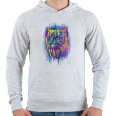 PRINTFASHION Tigris - Férfi kapucnis pulóver - Sport szürke