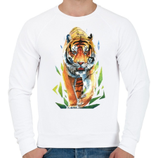 PRINTFASHION Tigris - Férfi pulóver - Fehér férfi pulóver, kardigán