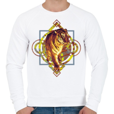 PRINTFASHION Tigris - Férfi pulóver - Fehér férfi pulóver, kardigán