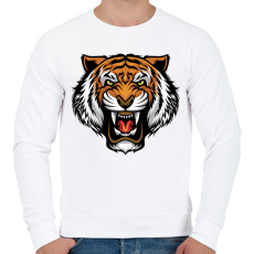 PRINTFASHION Tigris  - Férfi pulóver - Fehér