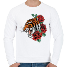 PRINTFASHION tigris - Férfi pulóver - Fehér férfi pulóver, kardigán