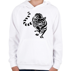 PRINTFASHION Tigris - Gyerek kapucnis pulóver - Fehér