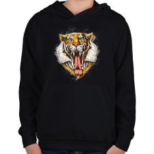 PRINTFASHION Tigris - Gyerek kapucnis pulóver - Fekete gyerek pulóver, kardigán