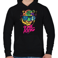 PRINTFASHION Tigris király - Férfi kapucnis pulóver - Fekete