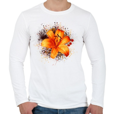 PRINTFASHION tigris liliom - Férfi hosszú ujjú póló - Fehér férfi póló