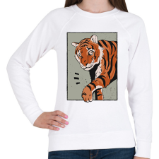 PRINTFASHION Tigris - Női pulóver - Fehér női pulóver, kardigán