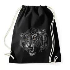 PRINTFASHION Tigris portré - Sportzsák, Tornazsák - Fekete tornazsák