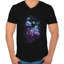 PRINTFASHION Tigriscsapás - Férfi V-nyakú póló - Fekete férfi póló