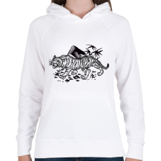 PRINTFASHION tigrises kép - Női kapucnis pulóver - Fehér