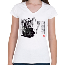 PRINTFASHION tigrises kép - Női V-nyakú póló - Fehér női póló