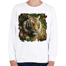 PRINTFASHION Tigrisfej - Gyerek pulóver - Fehér