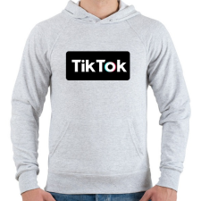 PRINTFASHION Tik Tok BOX - Férfi kapucnis pulóver - Sport szürke férfi pulóver, kardigán