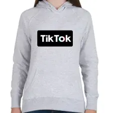 PRINTFASHION Tik Tok BOX - Női kapucnis pulóver - Sport szürke női pulóver, kardigán