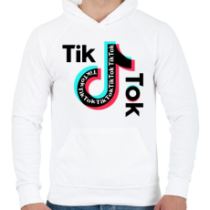 PRINTFASHION Tik Tok - Férfi kapucnis pulóver - Fehér