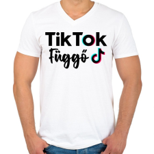 PRINTFASHION Tik Tok Függő - Férfi V-nyakú póló - Fehér férfi póló