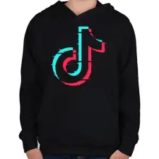 PRINTFASHION Tik-tok - Gyerek kapucnis pulóver - Fekete gyerek pulóver, kardigán